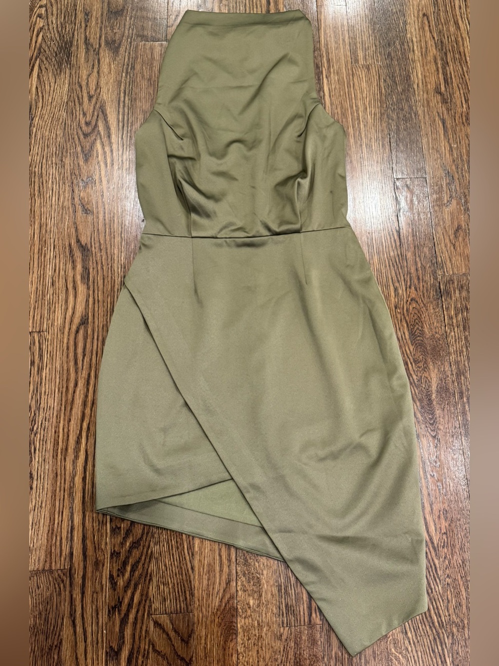 Elliatt x Revolve Camo Dress in Olive Asymmetrical Mini Halter Neck Size S